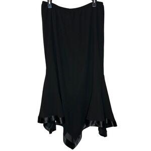 Dressbarn Woman Collection Black Handkerchief Hem Skirt Women 14W Witchy Goth